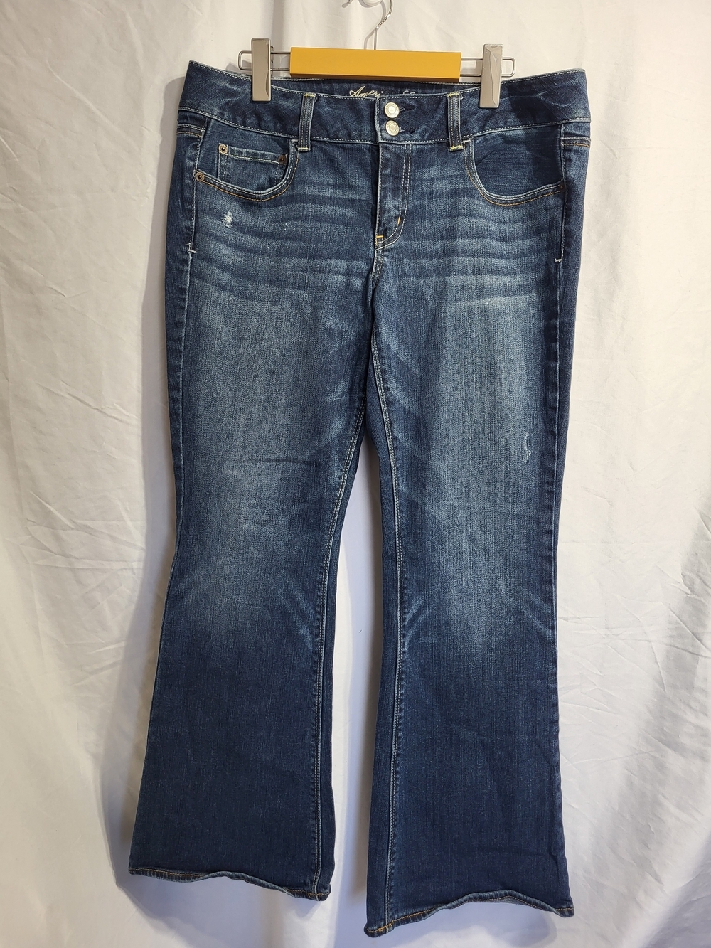 American Eagle Outfitters Dark Wash Flared Jeans, Size 10 (34) See Notes**